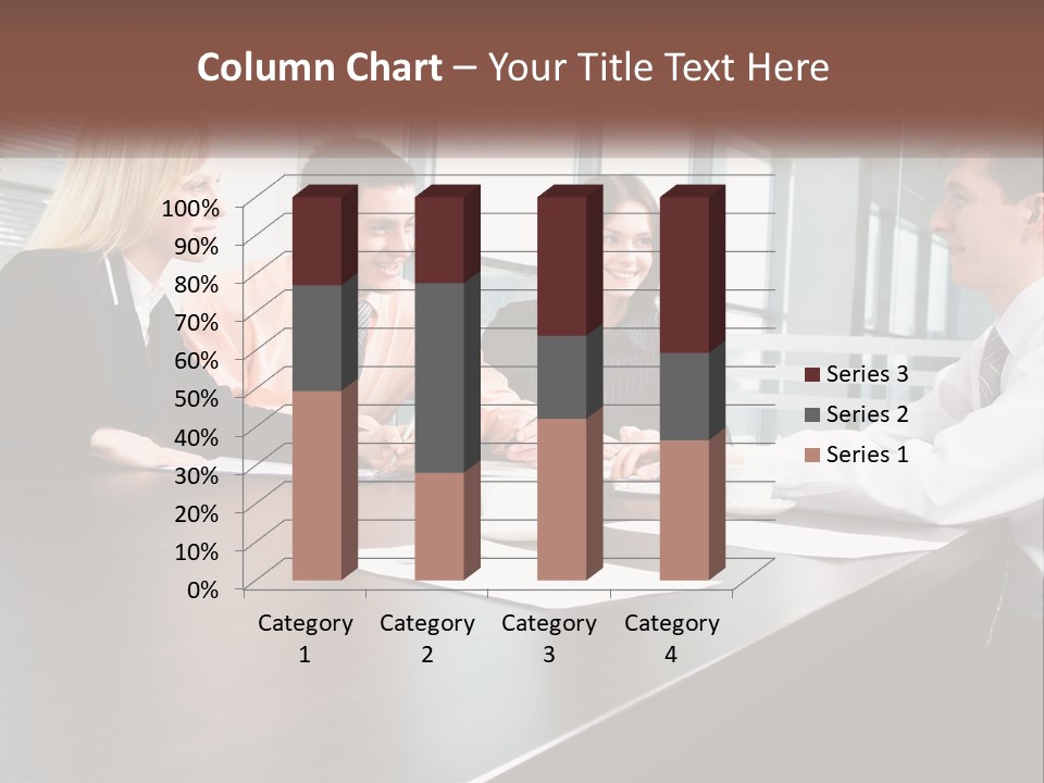 A Group Of Business People Sitting Around A Conference Table PowerPoint Template