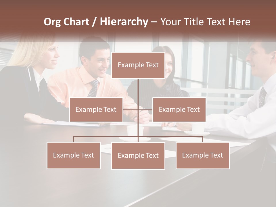 A Group Of Business People Sitting Around A Conference Table PowerPoint Template
