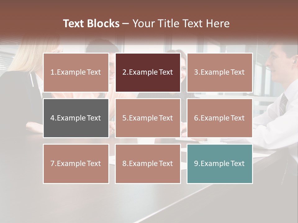 A Group Of Business People Sitting Around A Conference Table PowerPoint Template