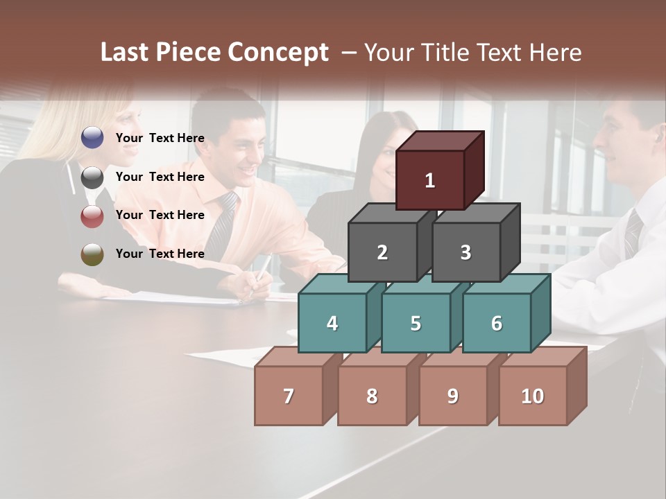 A Group Of Business People Sitting Around A Conference Table PowerPoint Template
