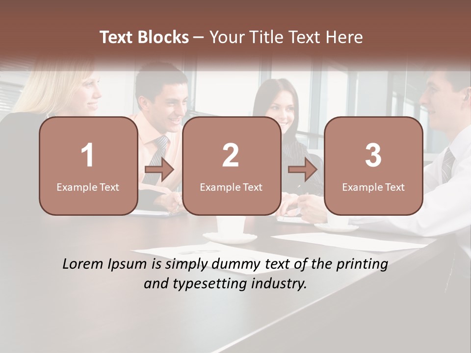 A Group Of Business People Sitting Around A Conference Table PowerPoint Template