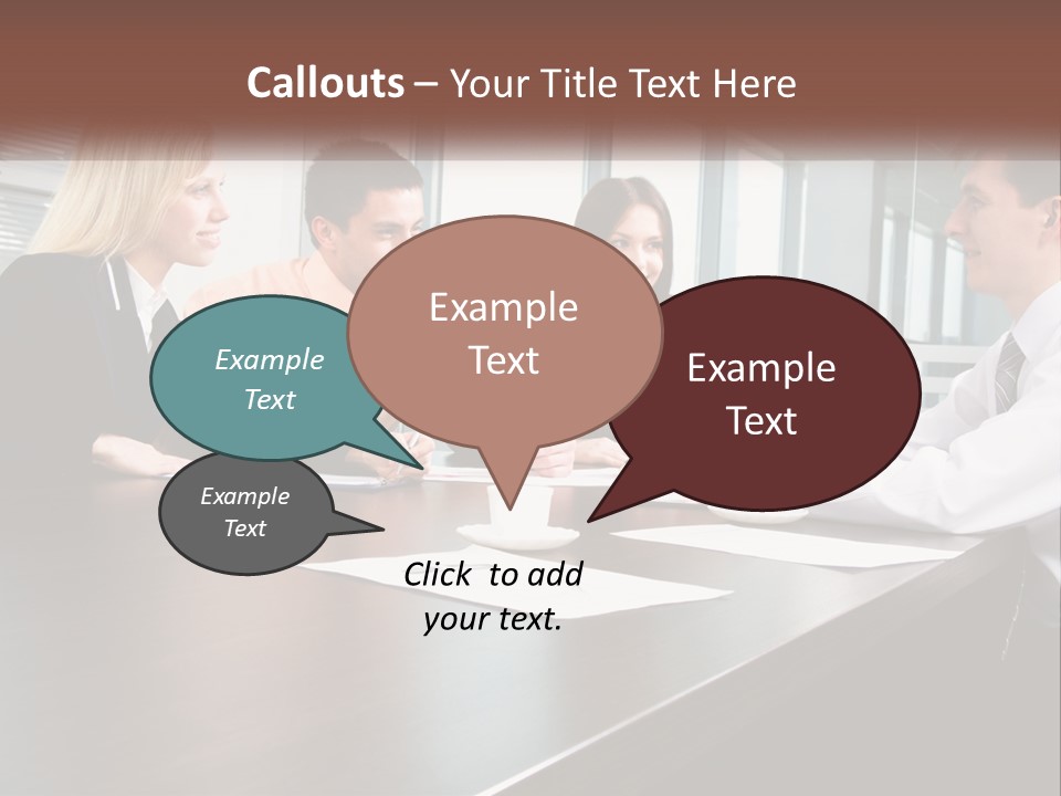 A Group Of Business People Sitting Around A Conference Table PowerPoint Template