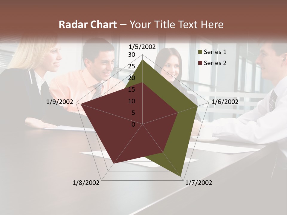 A Group Of Business People Sitting Around A Conference Table PowerPoint Template