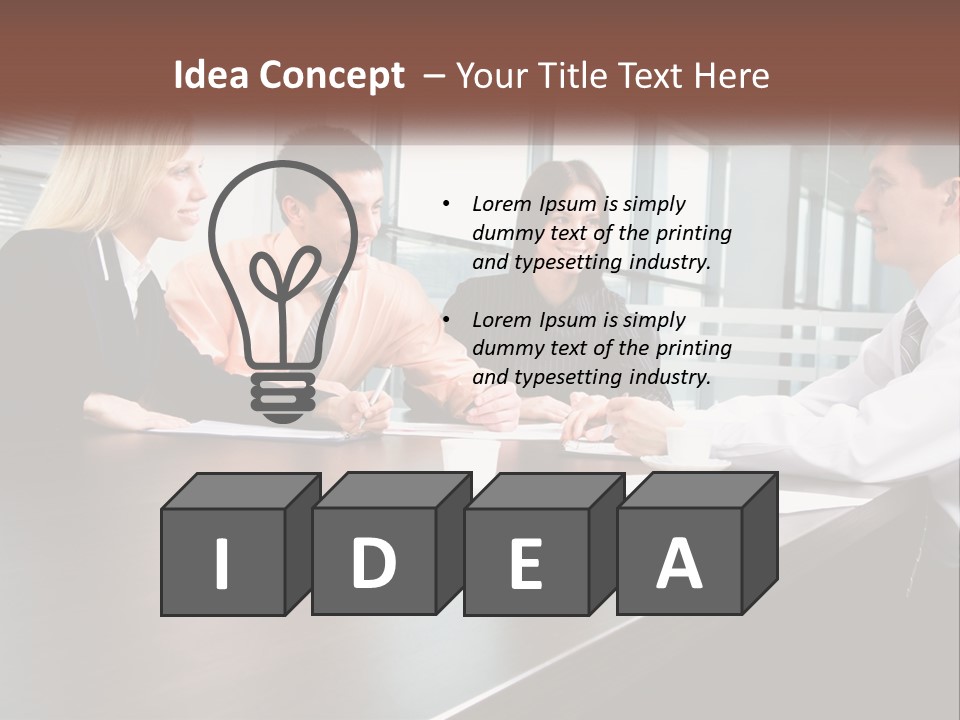 A Group Of Business People Sitting Around A Conference Table PowerPoint Template