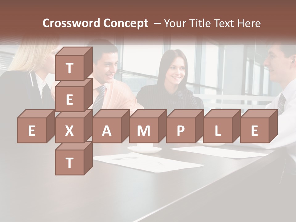 A Group Of Business People Sitting Around A Conference Table PowerPoint Template