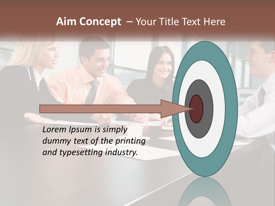 A Group Of Business People Sitting Around A Conference Table PowerPoint Template