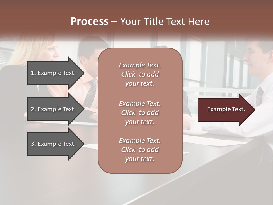A Group Of Business People Sitting Around A Conference Table PowerPoint Template