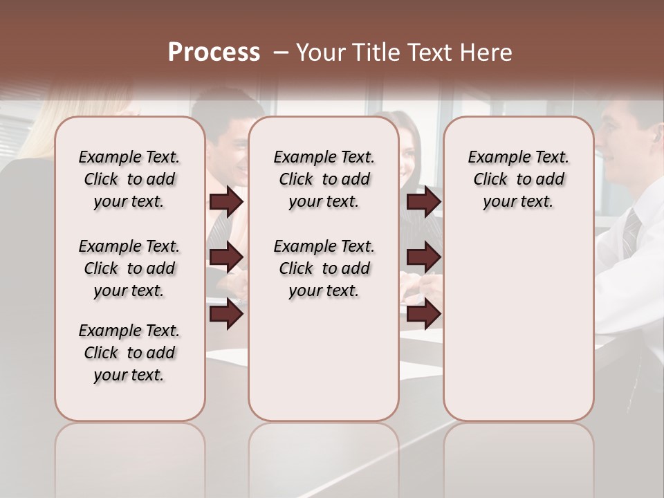 A Group Of Business People Sitting Around A Conference Table PowerPoint Template