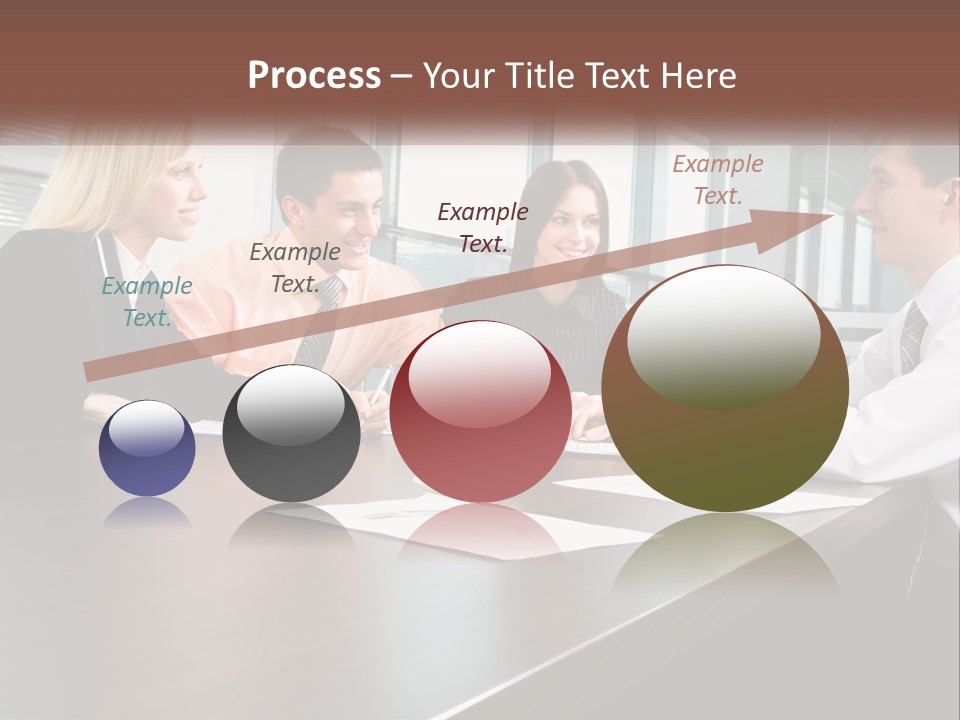 A Group Of Business People Sitting Around A Conference Table PowerPoint Template