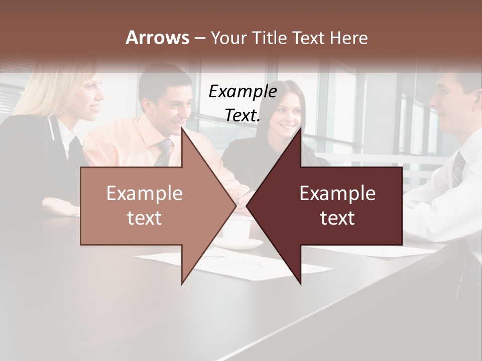 A Group Of Business People Sitting Around A Conference Table PowerPoint Template