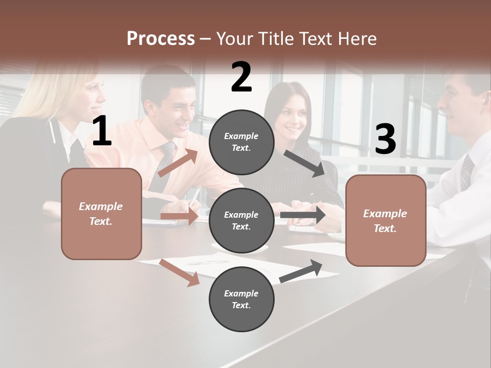 A Group Of Business People Sitting Around A Conference Table PowerPoint Template