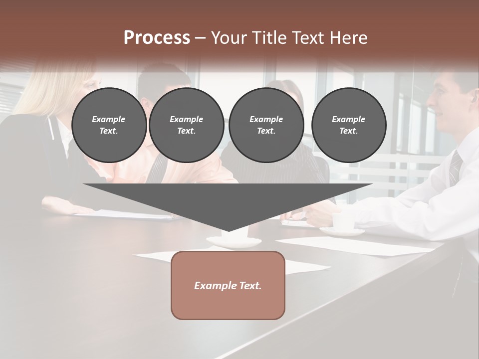 A Group Of Business People Sitting Around A Conference Table PowerPoint Template