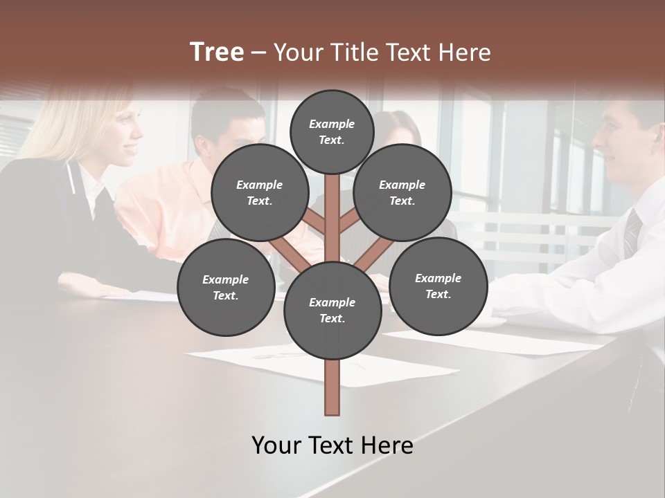 A Group Of Business People Sitting Around A Conference Table PowerPoint Template