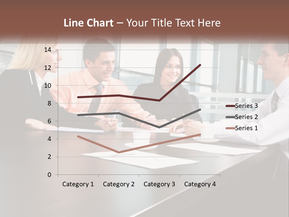 A Group Of Business People Sitting Around A Conference Table PowerPoint Template