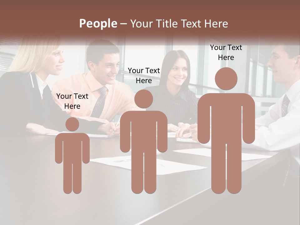 A Group Of Business People Sitting Around A Conference Table PowerPoint Template