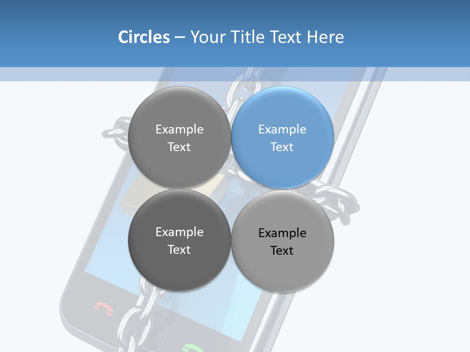 A Cell Phone With A Padlock Attached To It PowerPoint Template