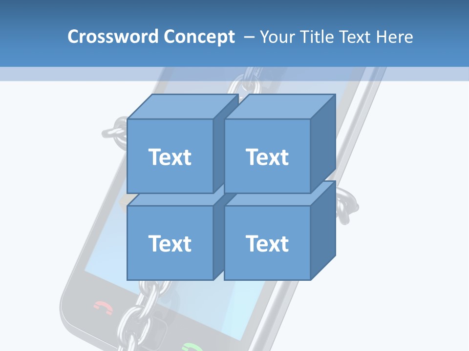 A Cell Phone With A Padlock Attached To It PowerPoint Template