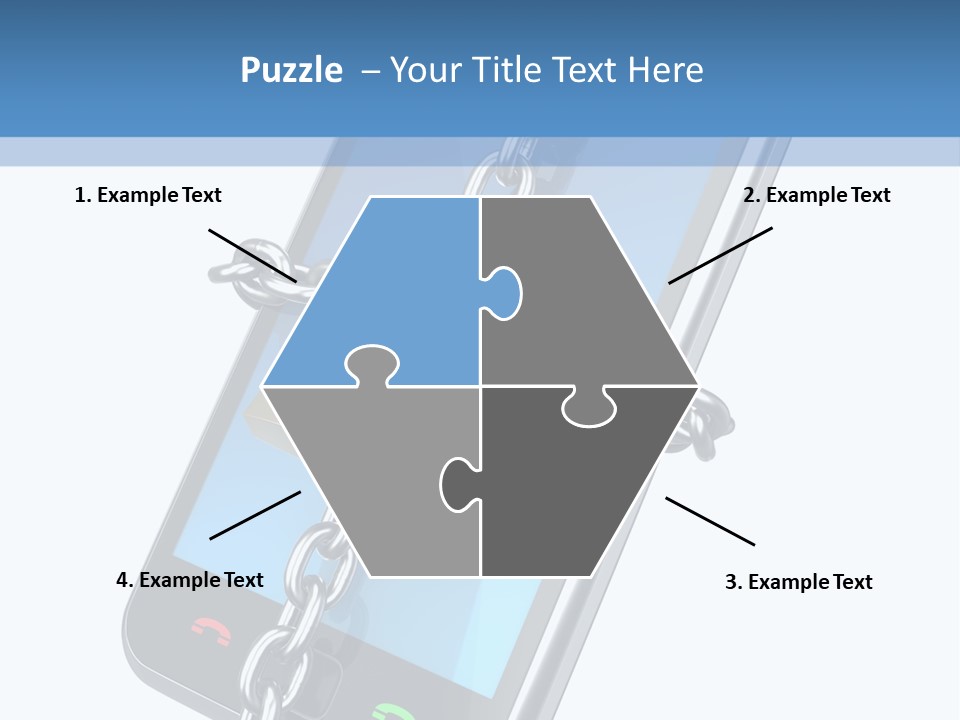 A Cell Phone With A Padlock Attached To It PowerPoint Template