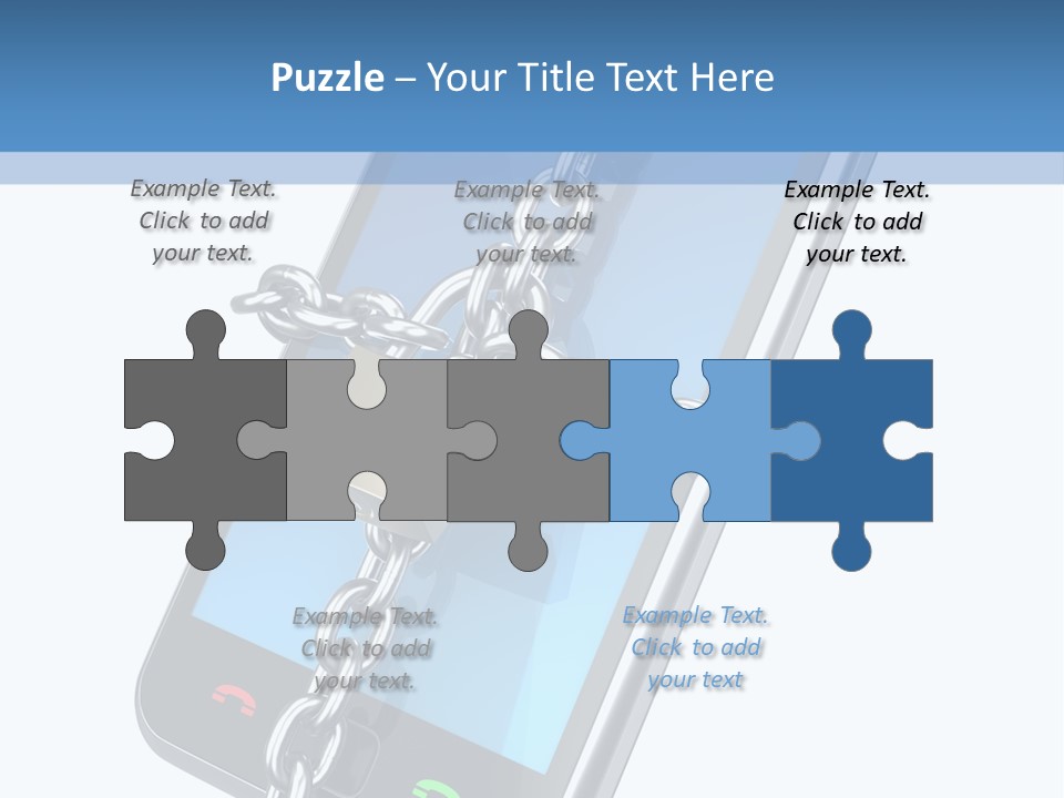 A Cell Phone With A Padlock Attached To It PowerPoint Template