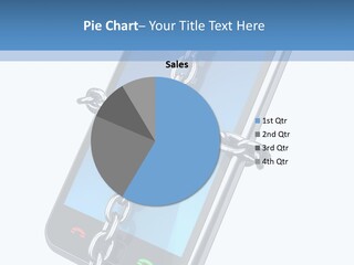 A Cell Phone With A Padlock Attached To It PowerPoint Template