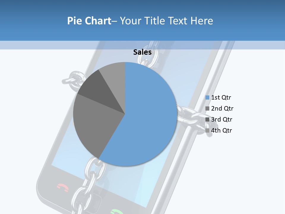 A Cell Phone With A Padlock Attached To It PowerPoint Template