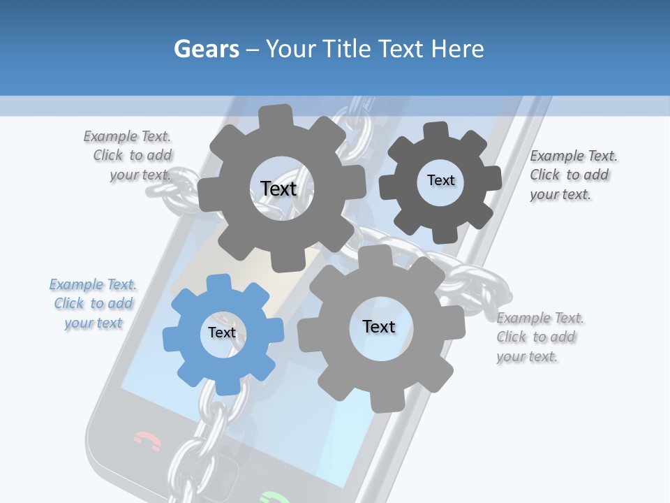 A Cell Phone With A Padlock Attached To It PowerPoint Template