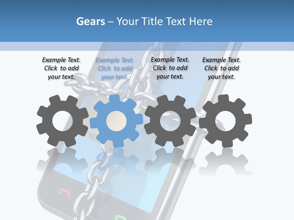 A Cell Phone With A Padlock Attached To It PowerPoint Template