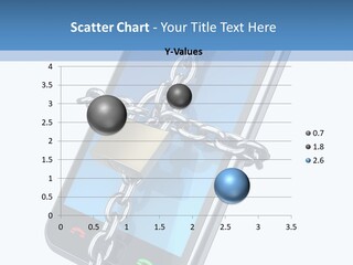 A Cell Phone With A Padlock Attached To It PowerPoint Template