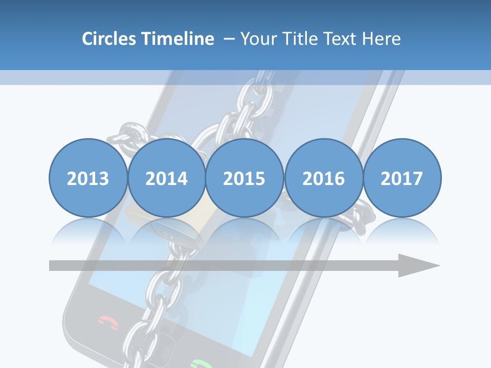 A Cell Phone With A Padlock Attached To It PowerPoint Template