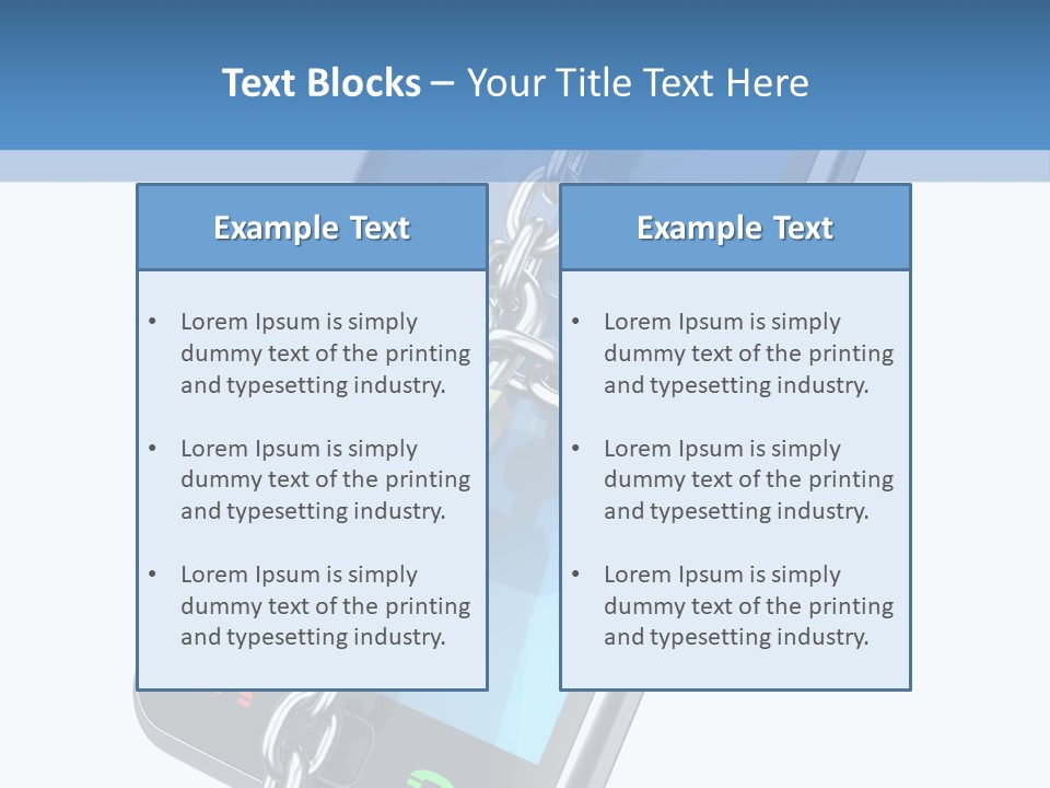A Cell Phone With A Padlock Attached To It PowerPoint Template
