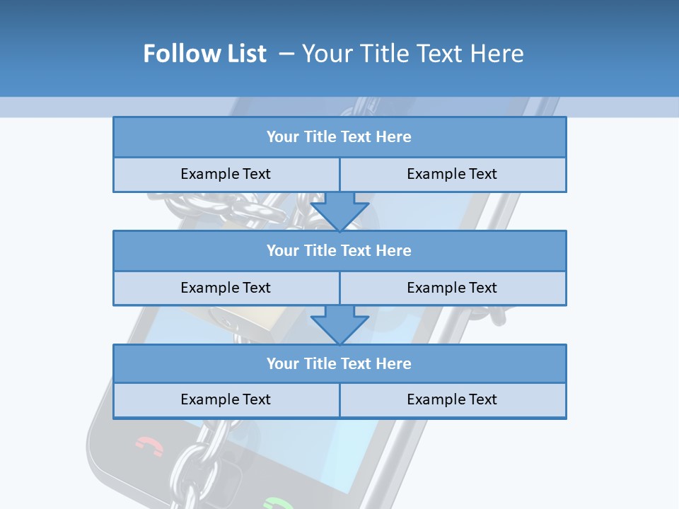 A Cell Phone With A Padlock Attached To It PowerPoint Template
