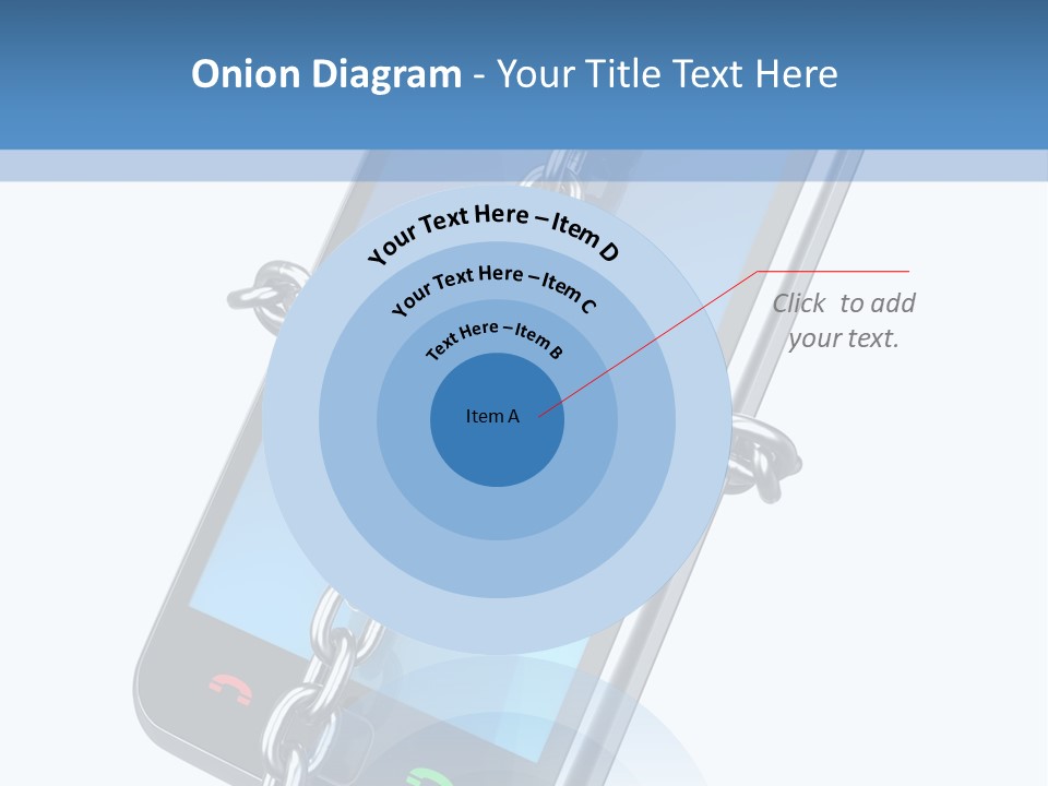 A Cell Phone With A Padlock Attached To It PowerPoint Template