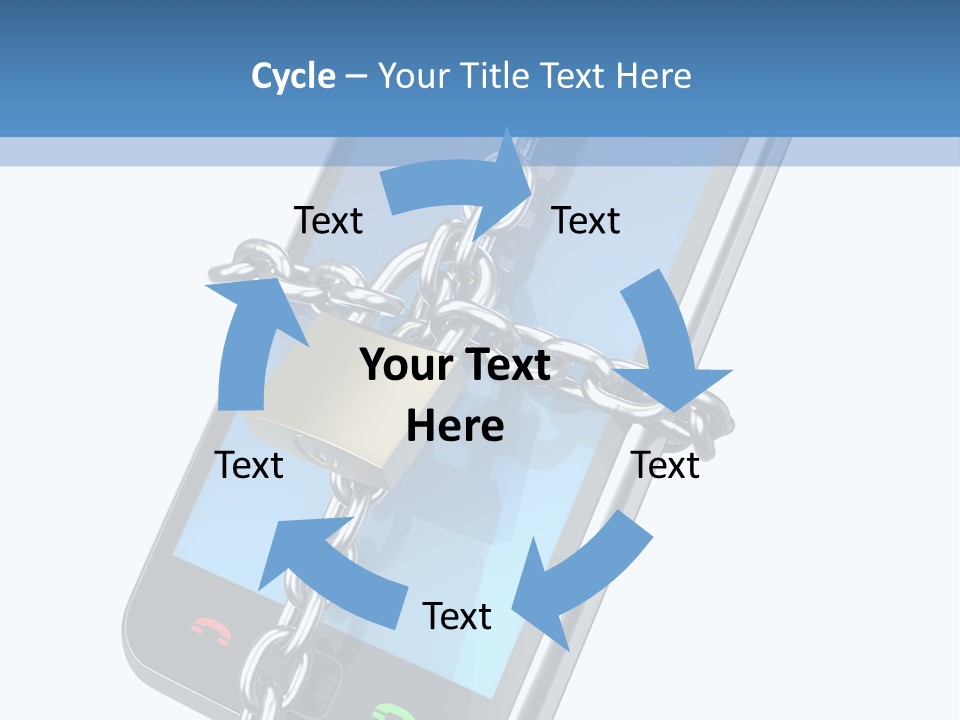 A Cell Phone With A Padlock Attached To It PowerPoint Template