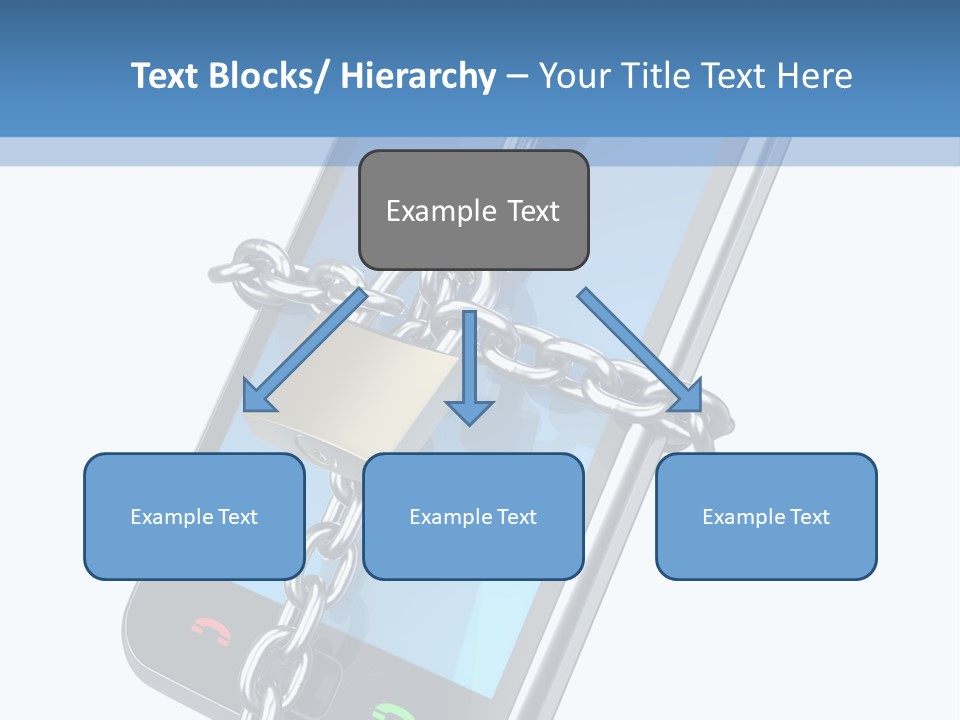 A Cell Phone With A Padlock Attached To It PowerPoint Template