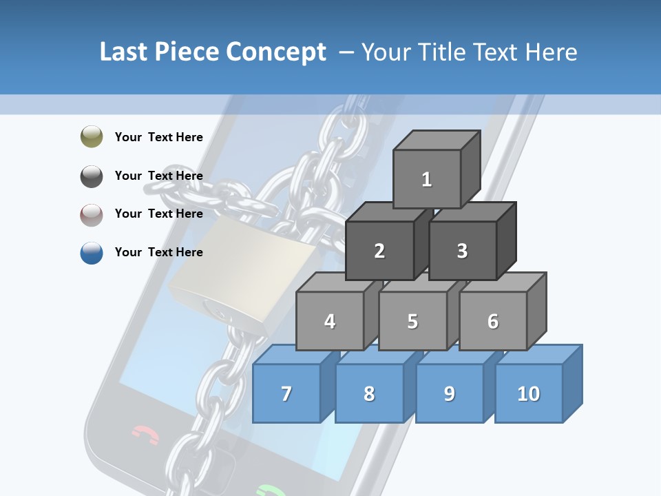 A Cell Phone With A Padlock Attached To It PowerPoint Template
