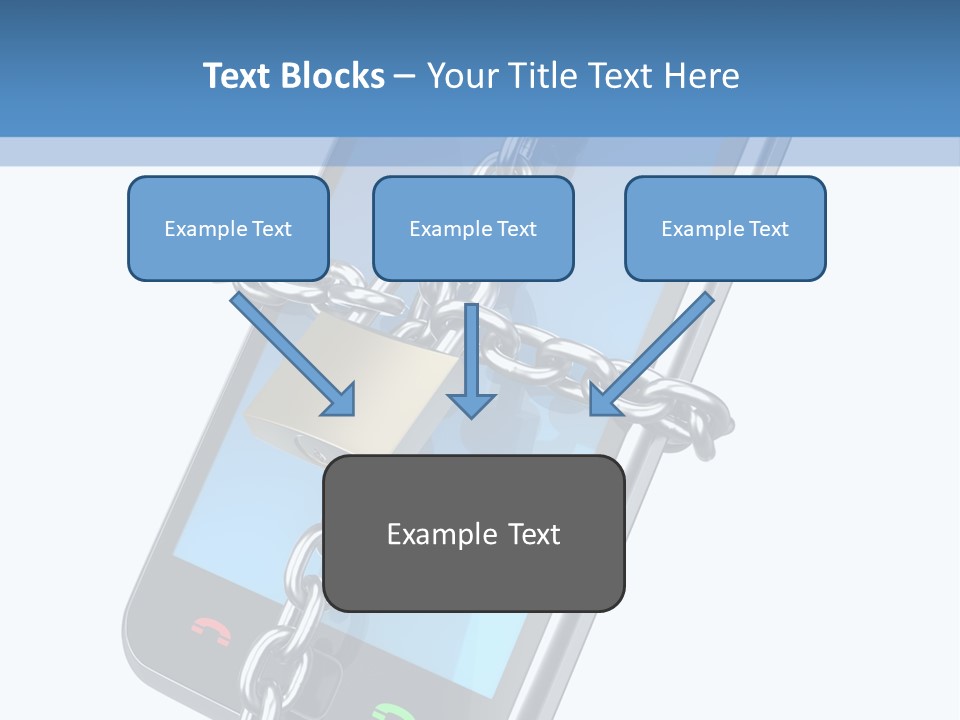 A Cell Phone With A Padlock Attached To It PowerPoint Template