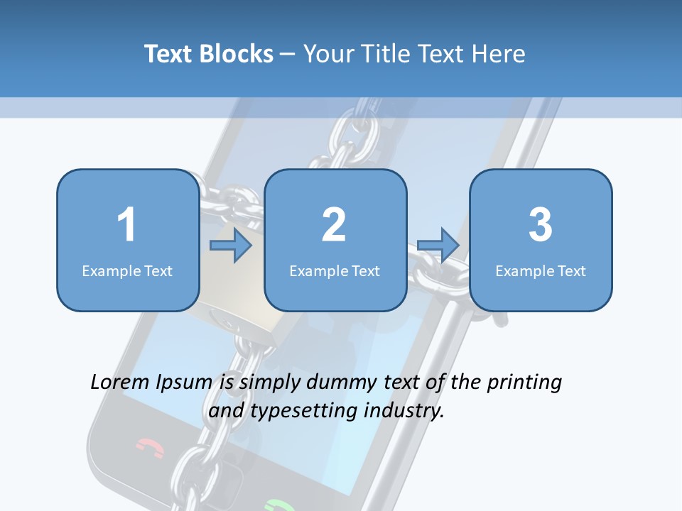 A Cell Phone With A Padlock Attached To It PowerPoint Template