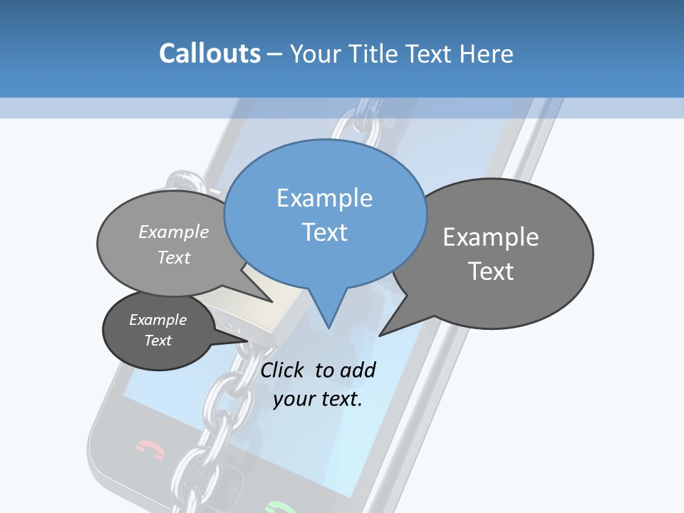 A Cell Phone With A Padlock Attached To It PowerPoint Template