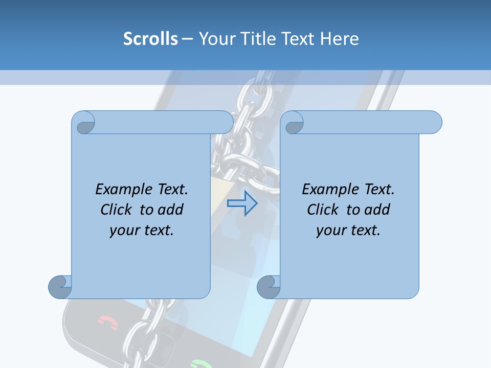 A Cell Phone With A Padlock Attached To It PowerPoint Template