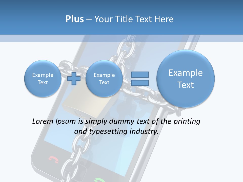 A Cell Phone With A Padlock Attached To It PowerPoint Template