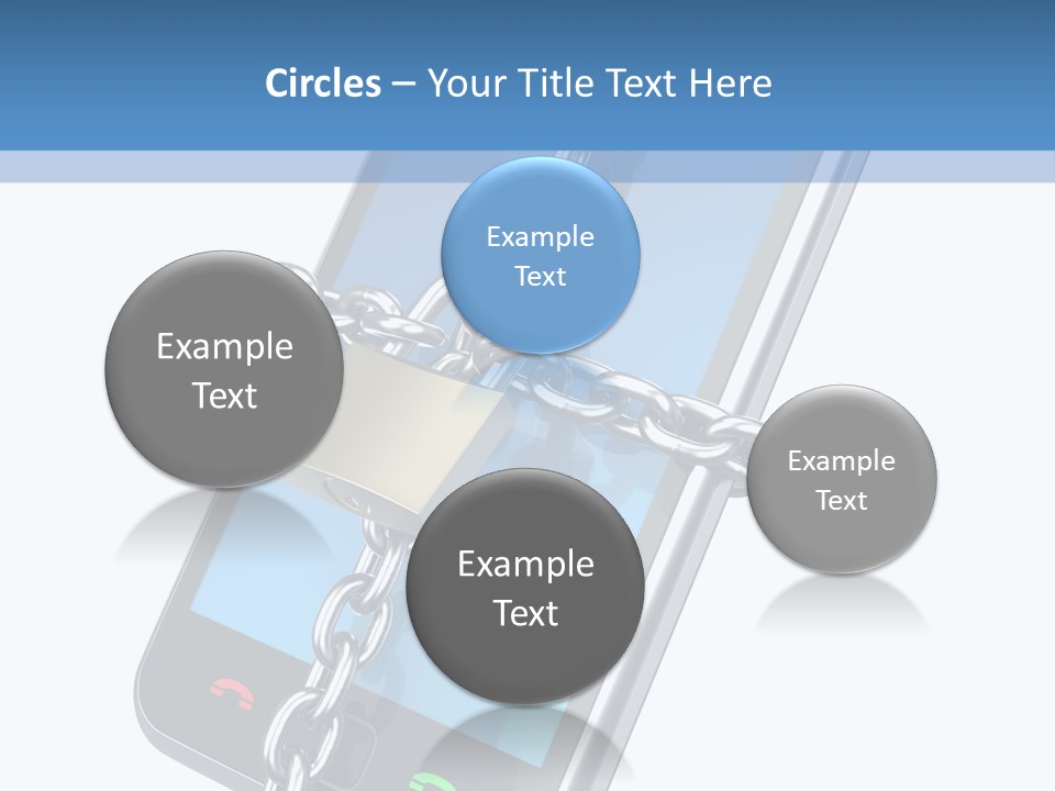 A Cell Phone With A Padlock Attached To It PowerPoint Template