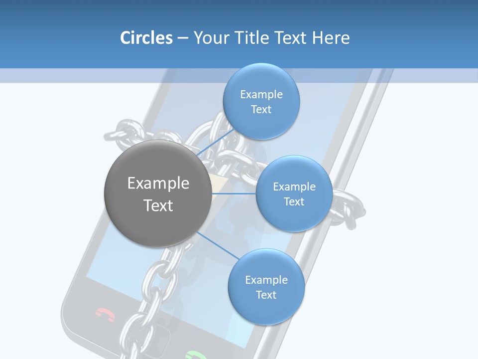 A Cell Phone With A Padlock Attached To It PowerPoint Template