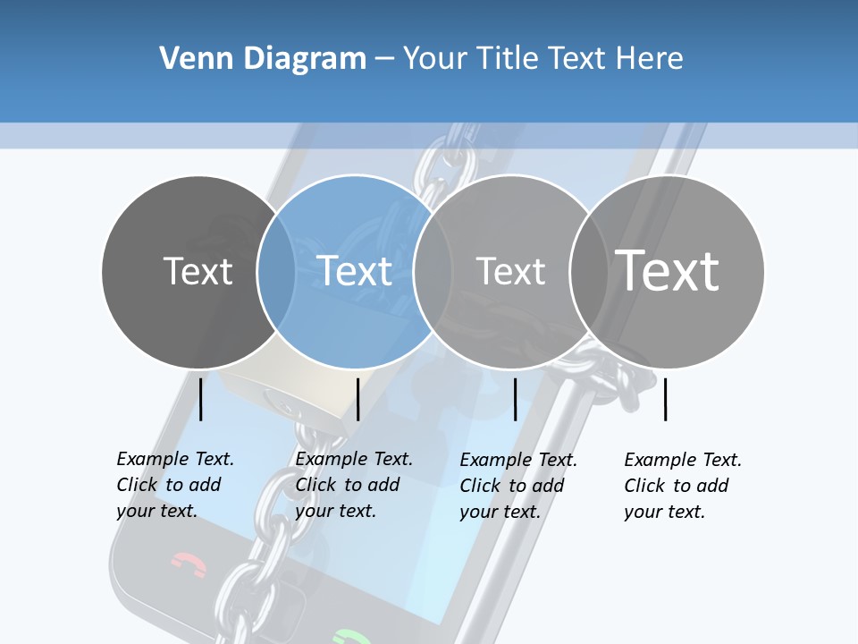 A Cell Phone With A Padlock Attached To It PowerPoint Template