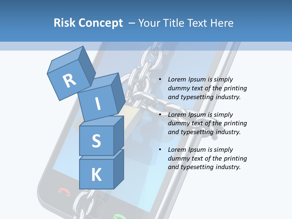 A Cell Phone With A Padlock Attached To It PowerPoint Template