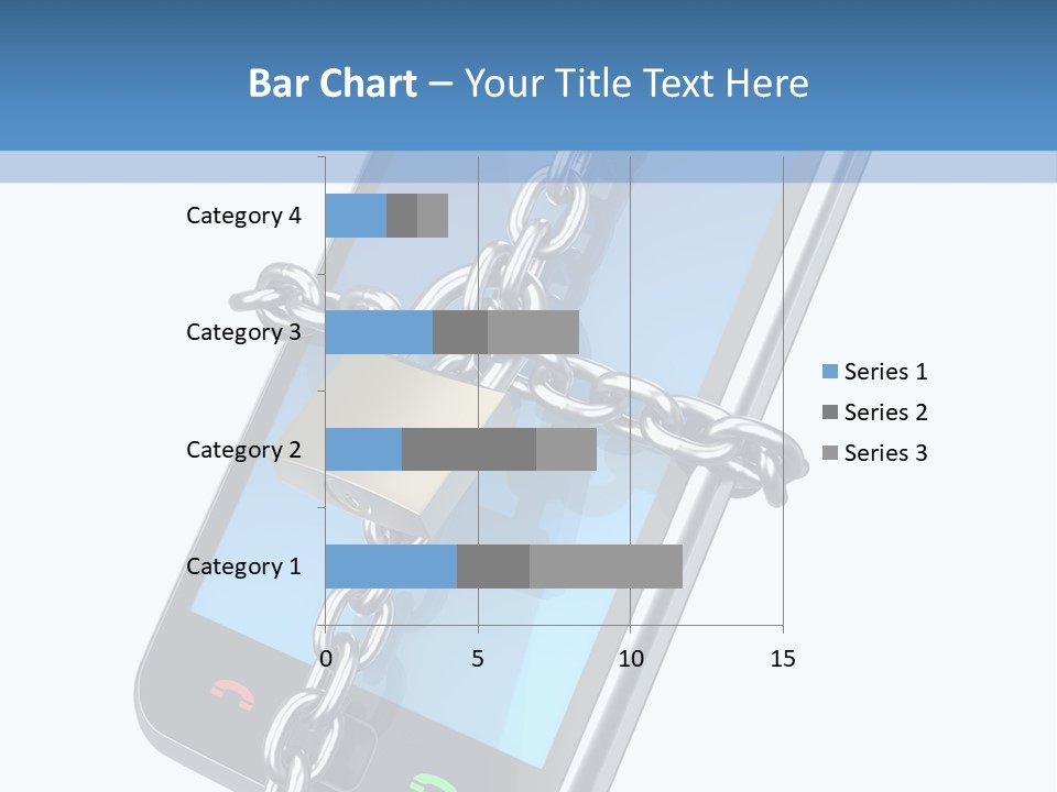A Cell Phone With A Padlock Attached To It PowerPoint Template