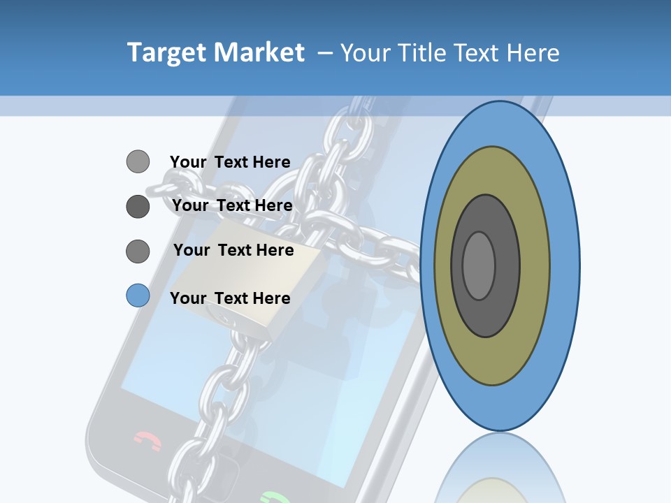 A Cell Phone With A Padlock Attached To It PowerPoint Template