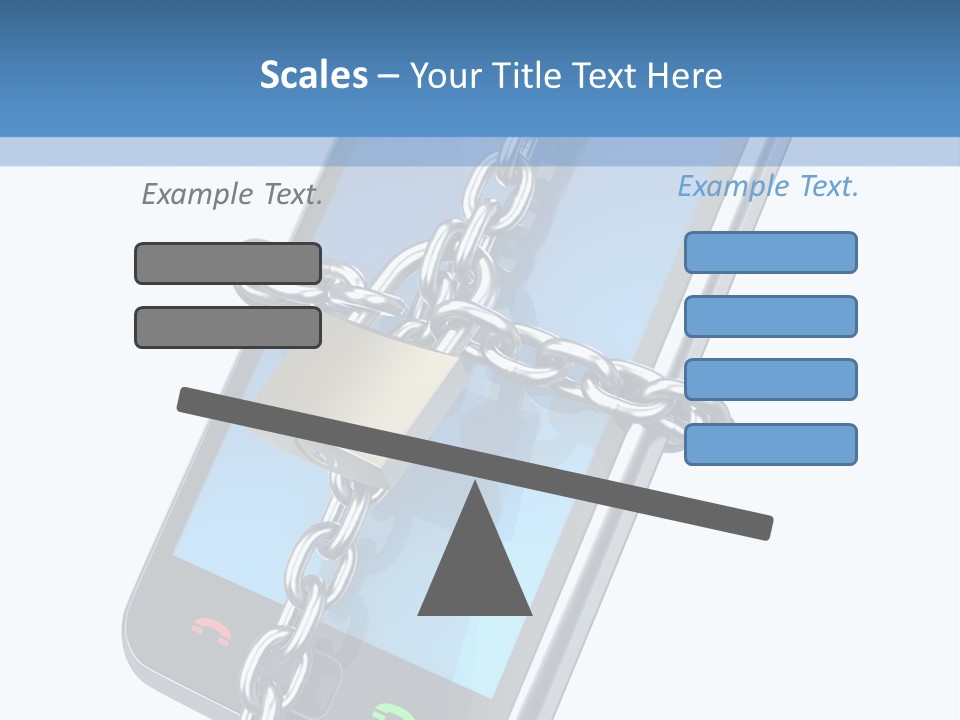 A Cell Phone With A Padlock Attached To It PowerPoint Template