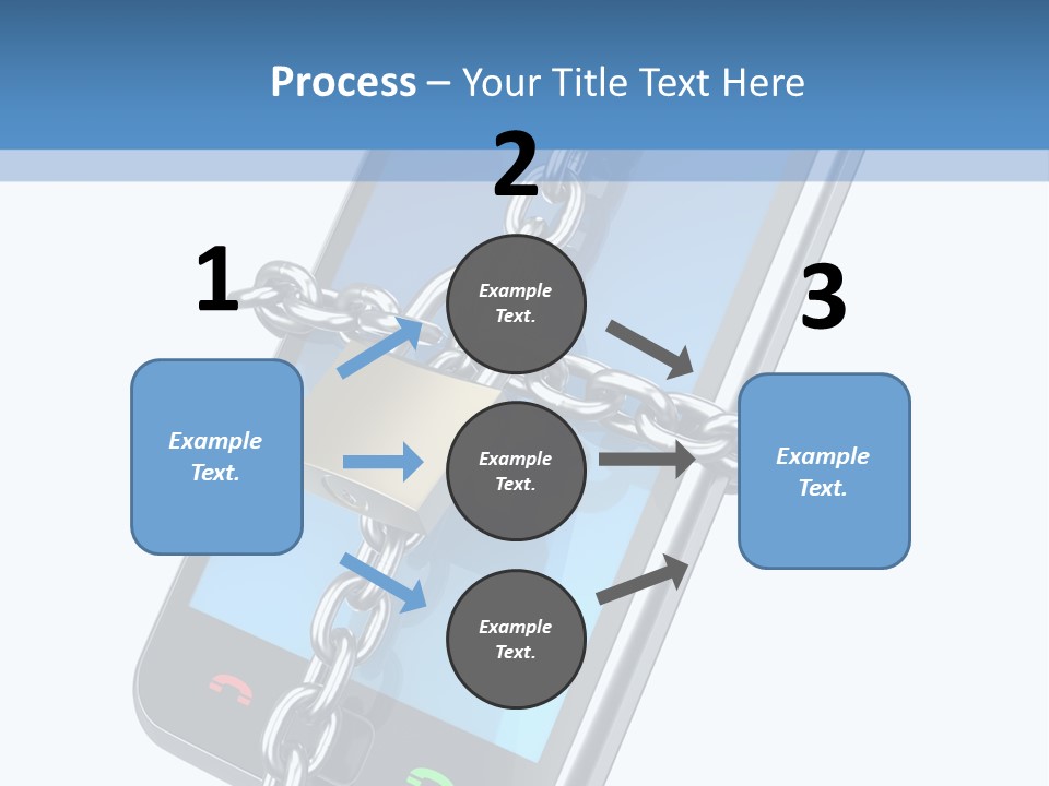 A Cell Phone With A Padlock Attached To It PowerPoint Template