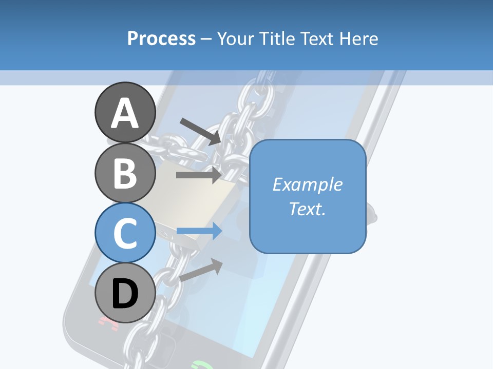 A Cell Phone With A Padlock Attached To It PowerPoint Template