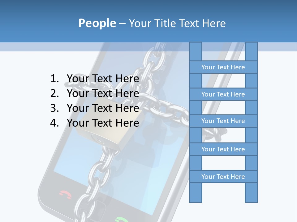 A Cell Phone With A Padlock Attached To It PowerPoint Template